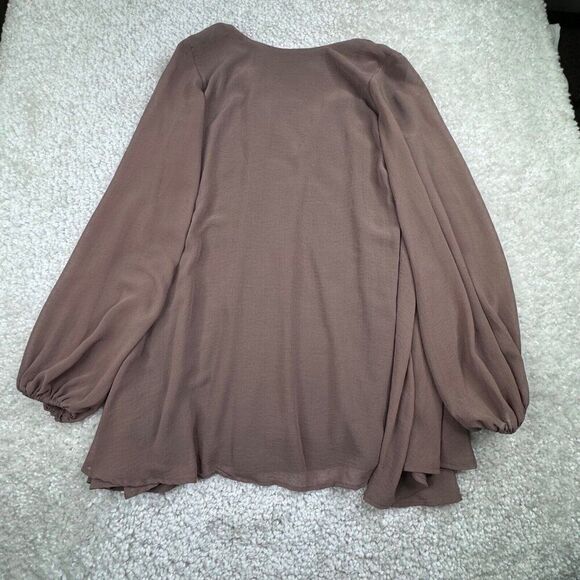 Show Me Your Mumu V Neck Tunic Blouse Brown - Picture 2 of 6